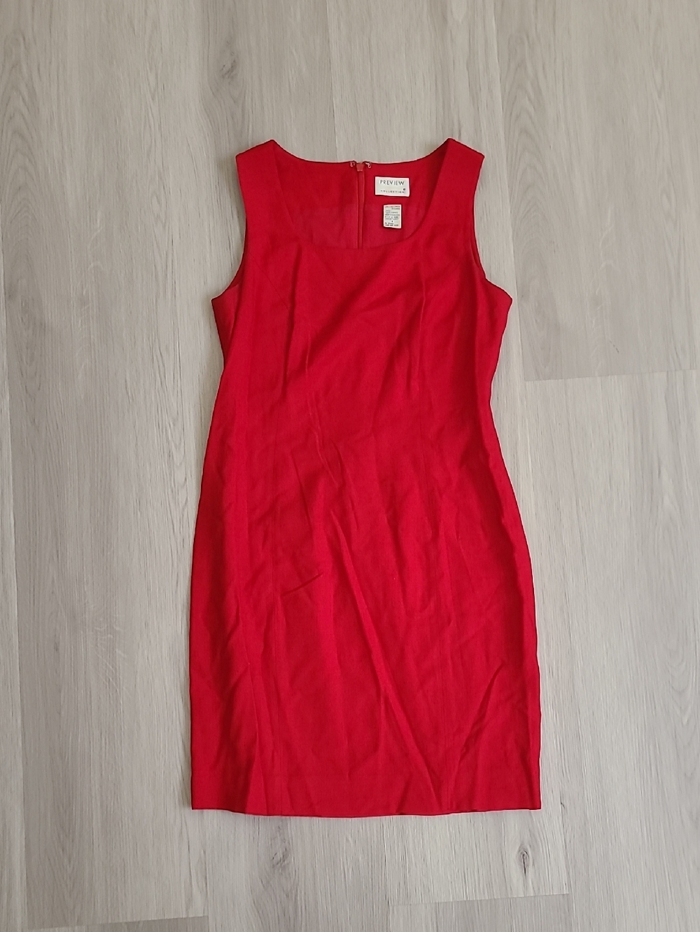 Preview Collection Red Sleeveless Sheath Dress Linem Blend Lined 8 Romantic